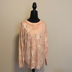 Forever 21 Peach Floral Long Sleeve Top